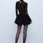 Abito con top in pizzo e gonna a palloncino NERO IMPERIAL.