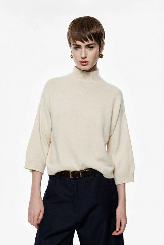 MAGLIA GIROCOLLO MANICHE A TRE QUARTI  M3025860 BUTTERFLY IMPERIAL.