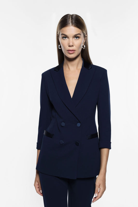TAILLEUR GIACCA DOPPIOPETTO CON REVER A LANCIA BLU IMPERIAL