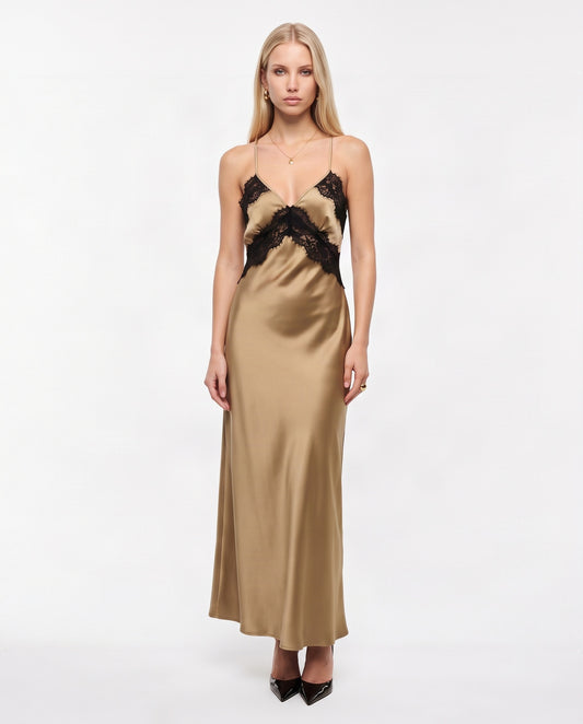 ABITO LUNGO AGGYMBA BEIGE IMPERIAL.