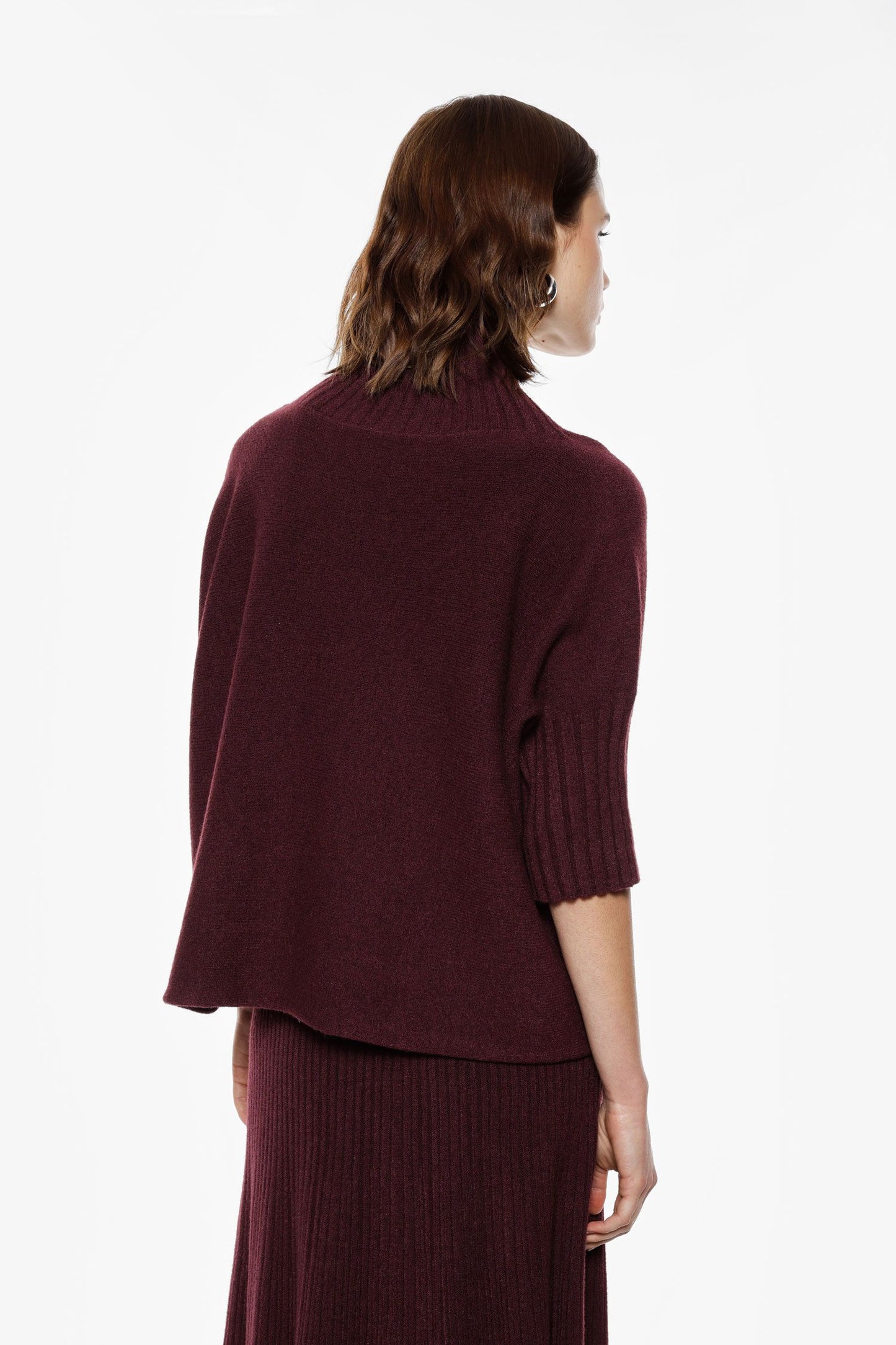 MAGLIA TURTLENECK MANICHE A MEZZO BRACCIO M3025859 PRUGNA IMPERIAL.
