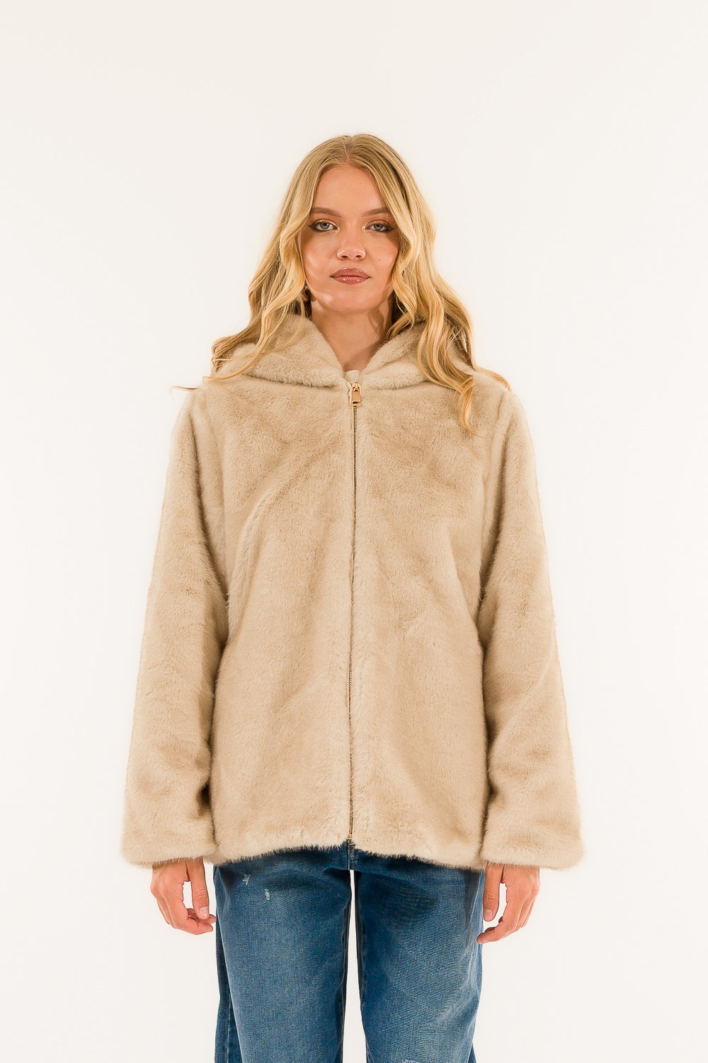 PELLICCIA ECO CAPPUCCIO SV400C BEIGE KONTATTO