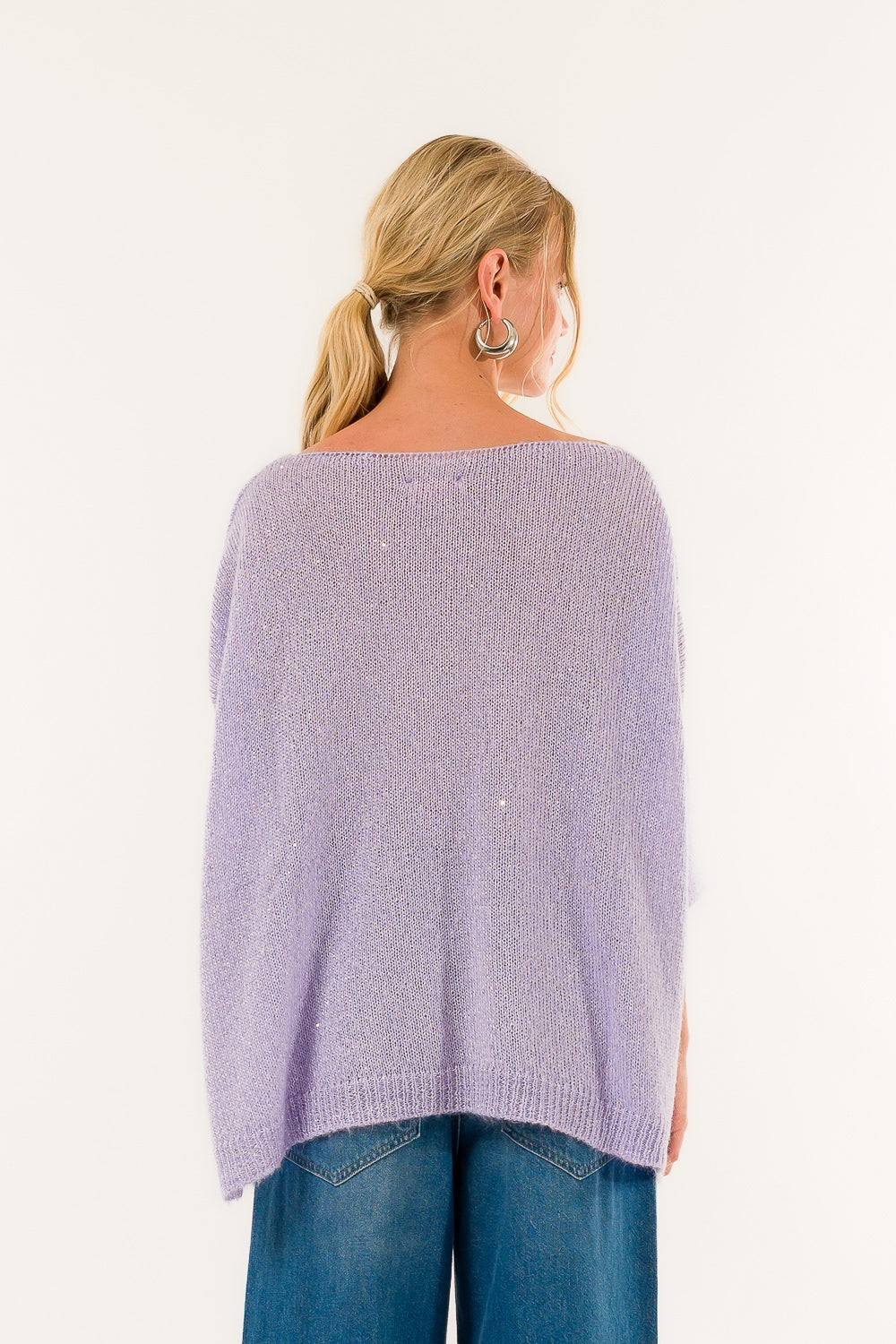 MAGLIA SCOLLO 3M0975C LILLA/LILAC KONTATTO