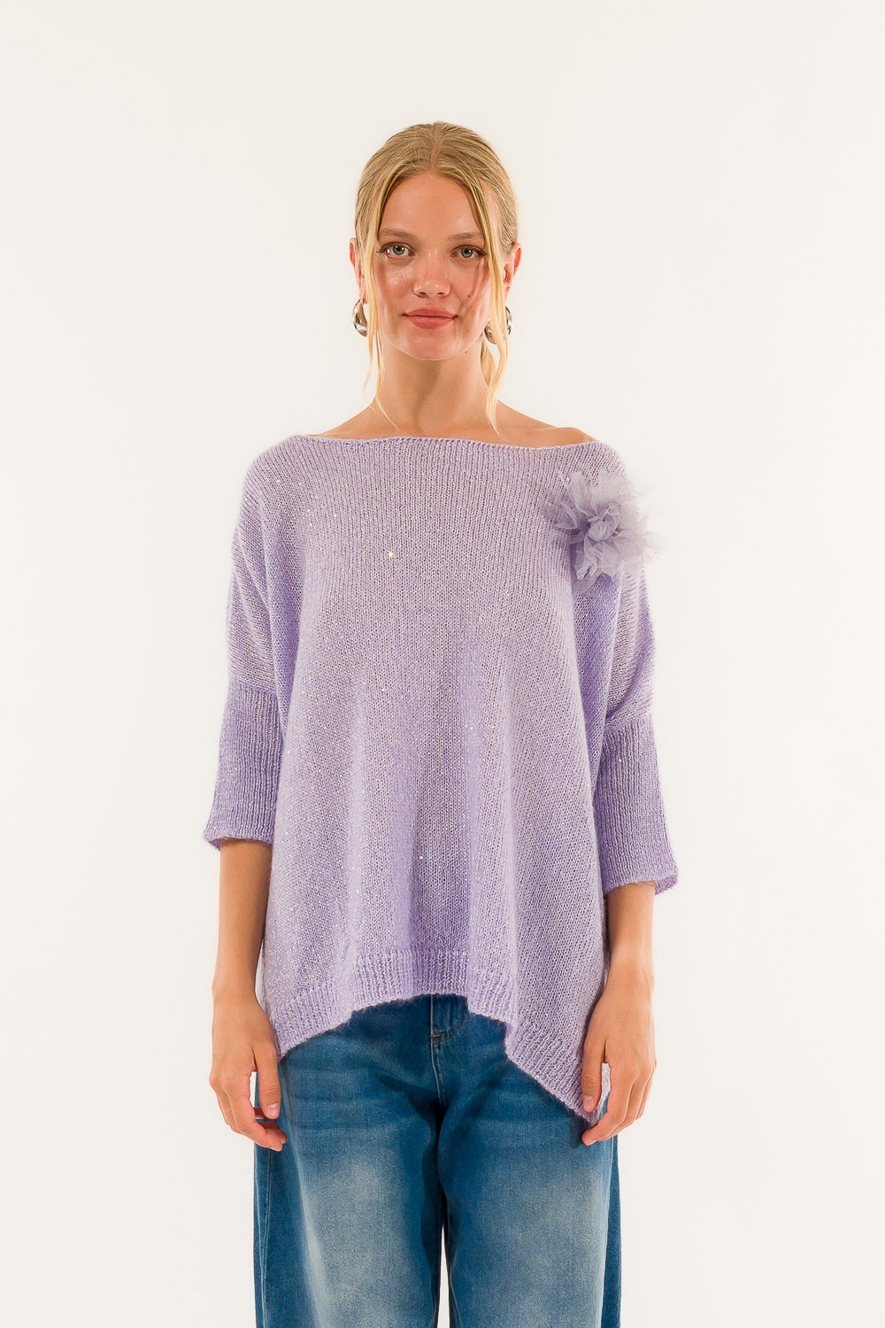MAGLIA SCOLLO 3M0975C LILLA/LILAC KONTATTO
