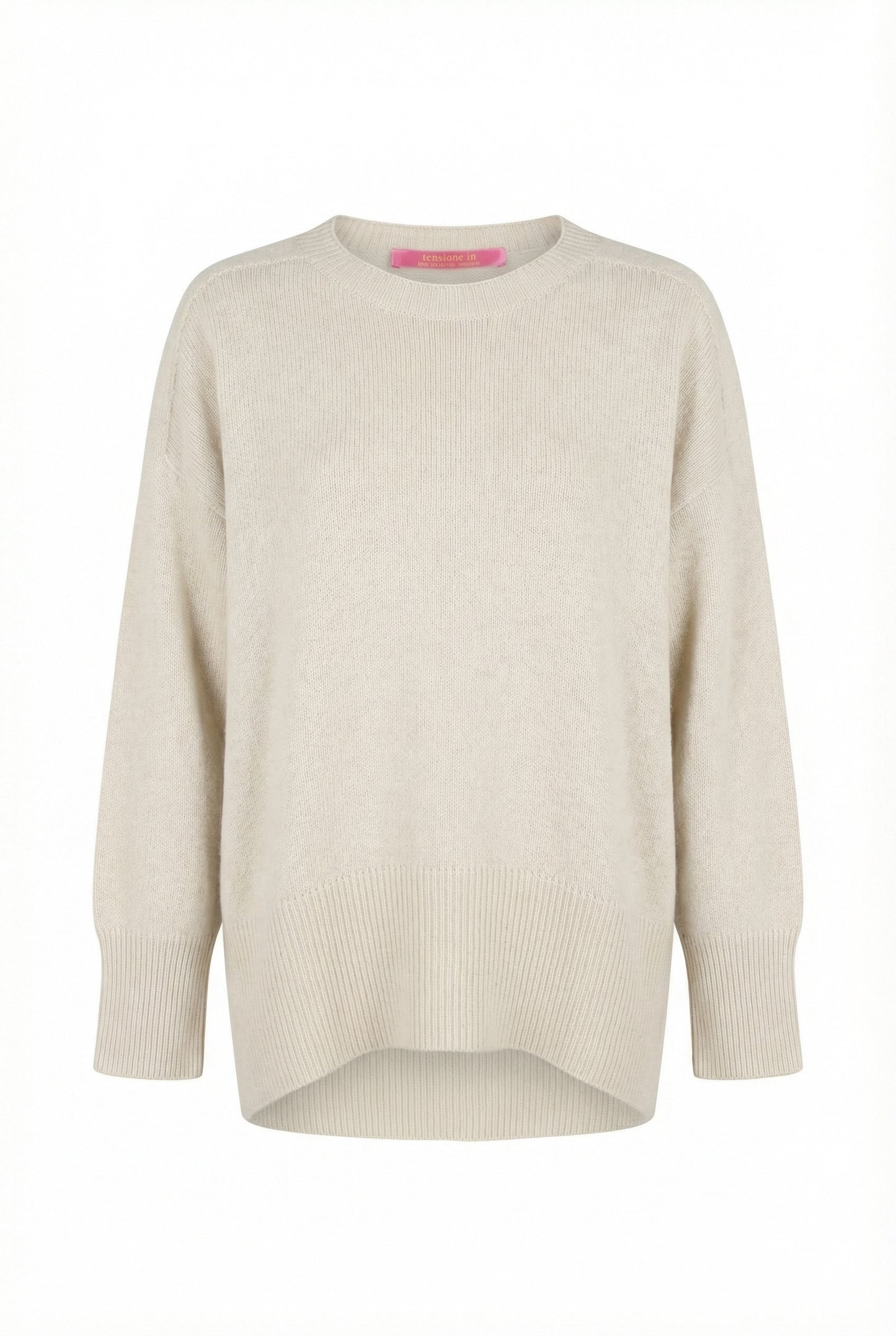 MAGLIA GIROCOLLO IN MISTO CASHMERE STUCCO 64540AI25  TENSIONE IN.