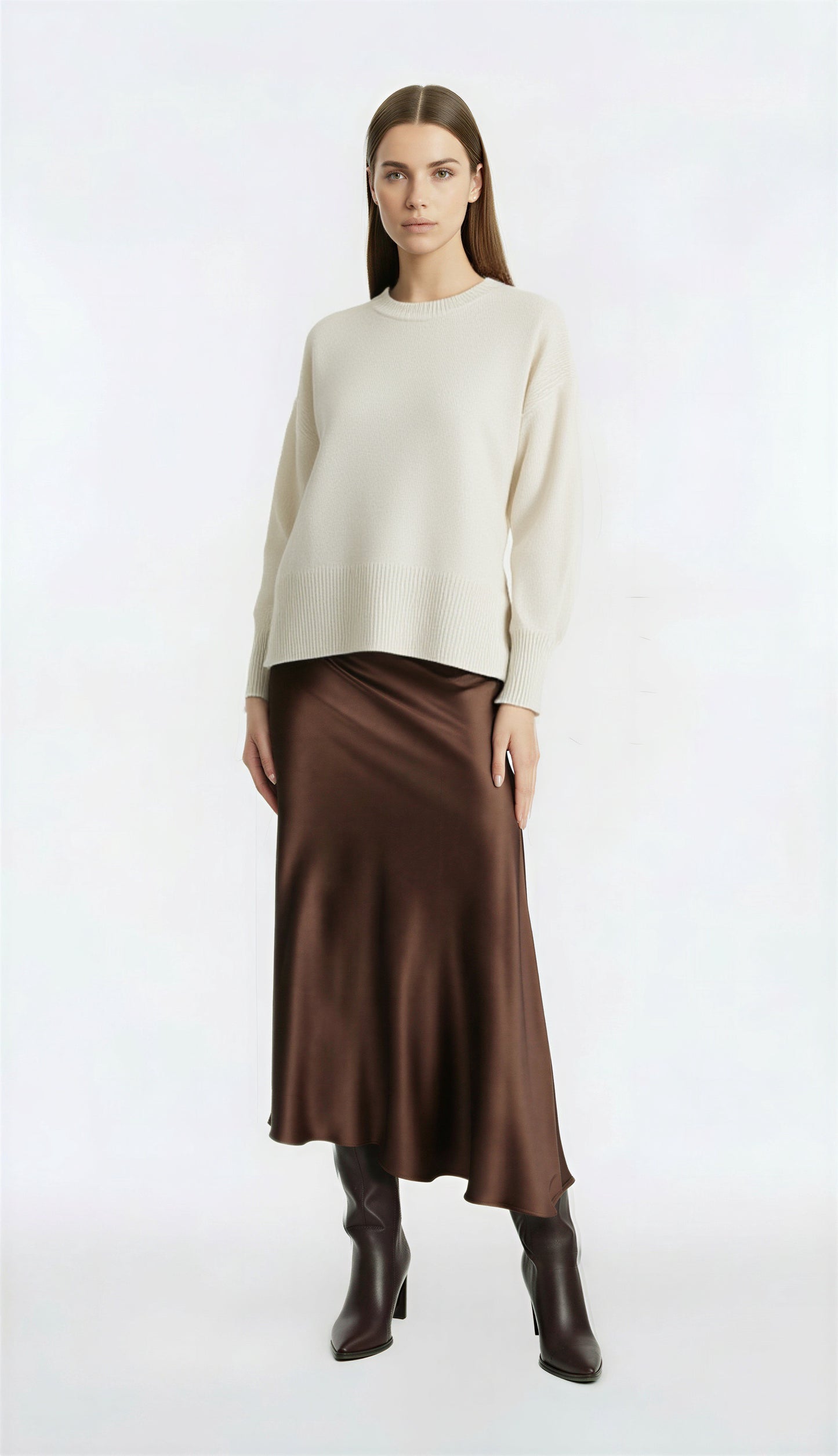 MAGLIA GIROCOLLO IN MISTO CASHMERE STUCCO 64540AI25 VISONE TENSIONE IN.