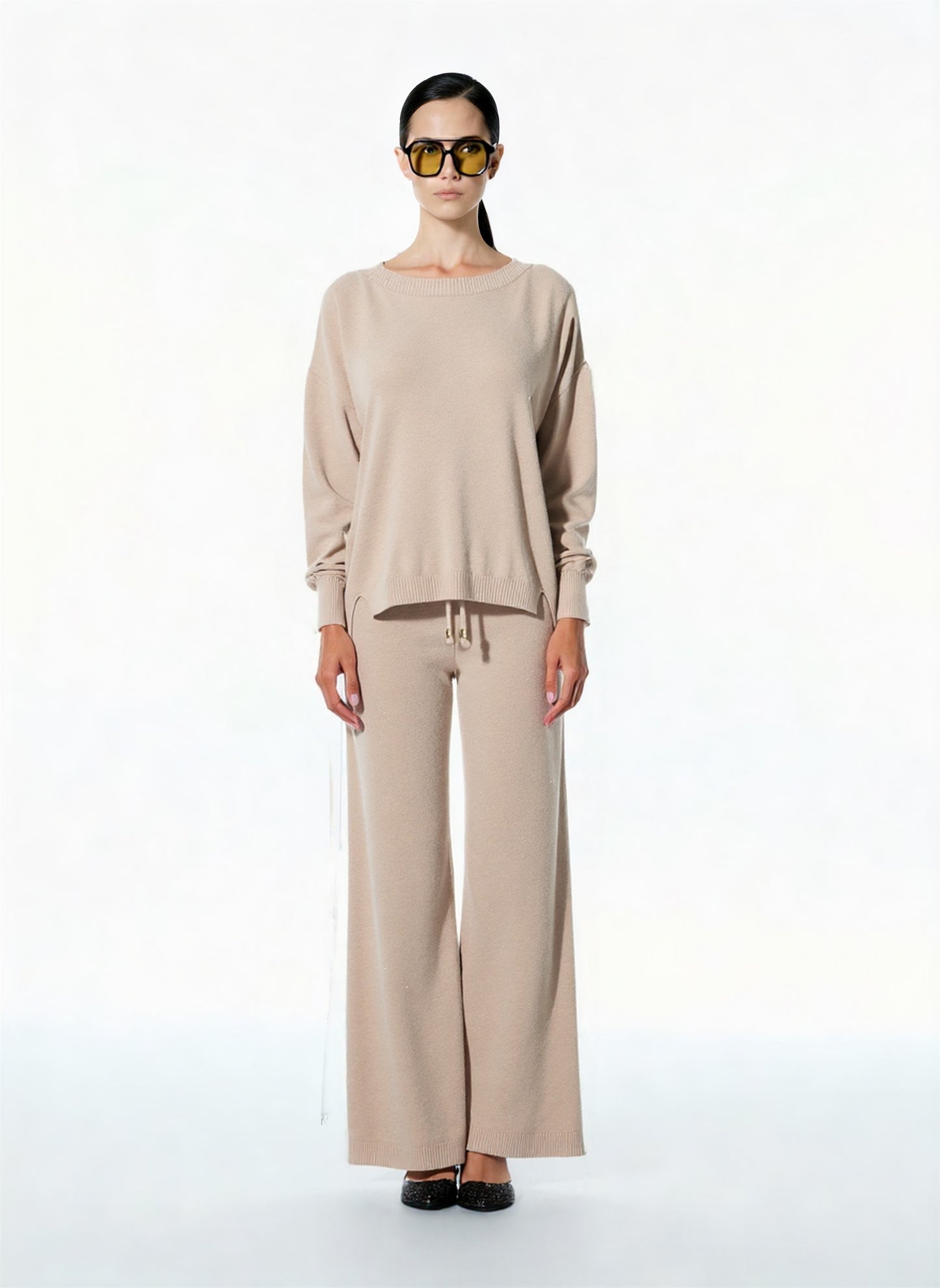 Maglia Girocollo Paillettes BEIGE KONTATTO