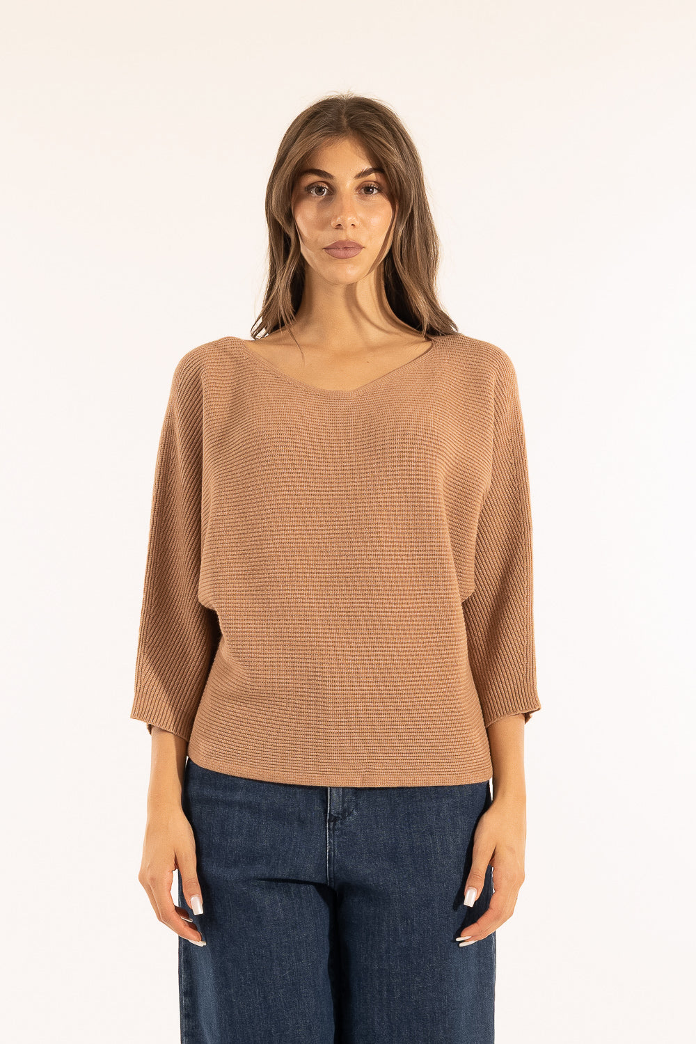 MAGLIA KIMONO 3M0852CN KONTATTO ECRU