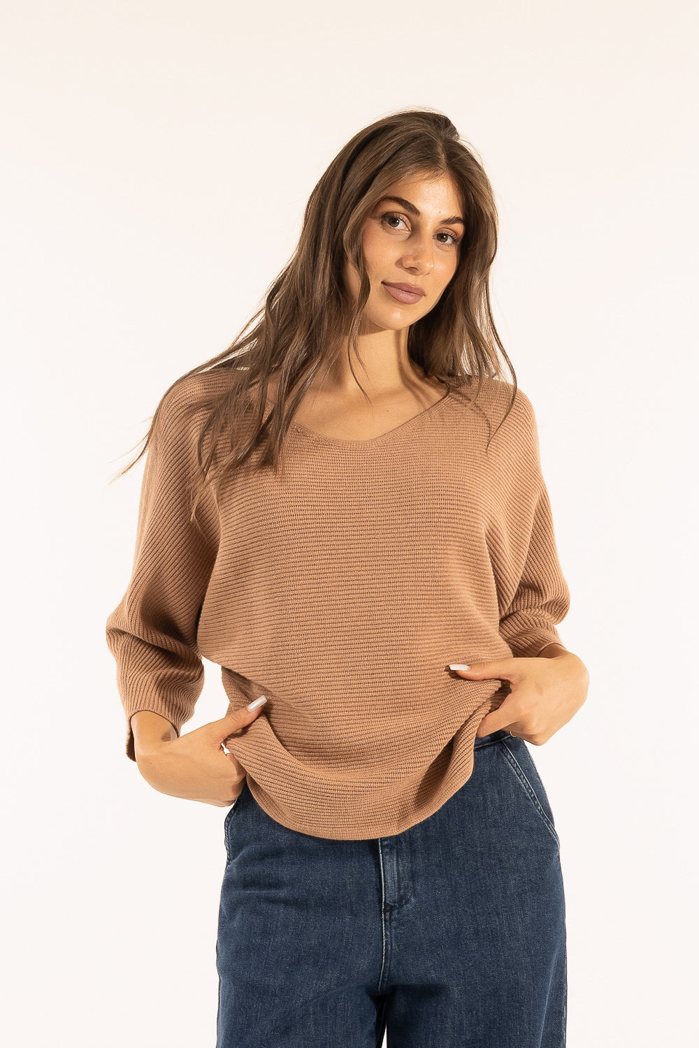 MAGLIA KIMONO 3M0852CN KONTATTO ECRU