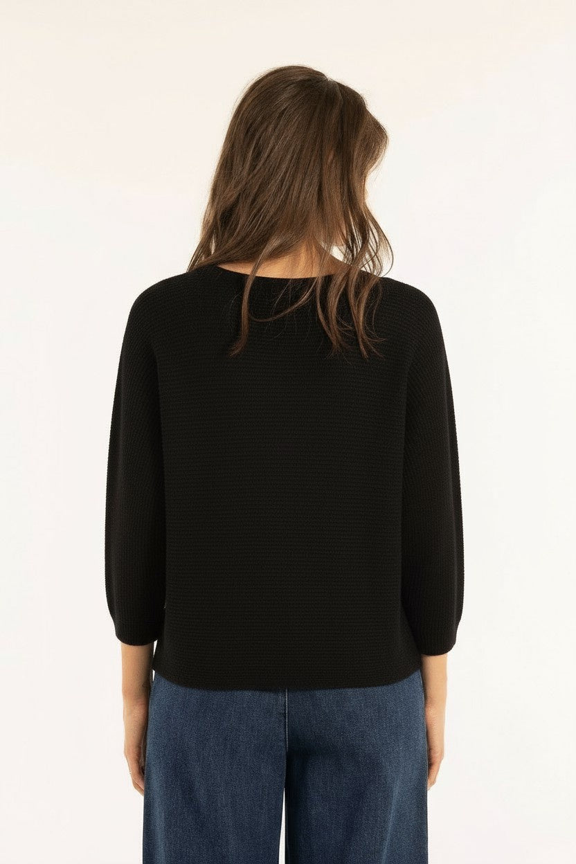 MAGLIA KIMONO 3M0852CN KONTATTO NERA