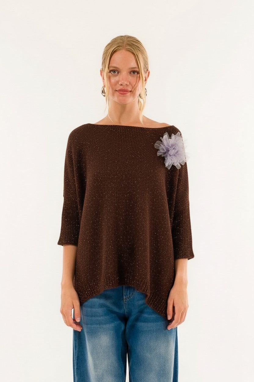 MAGLIA SCOLLO 3M0975C MORO KONTATTO