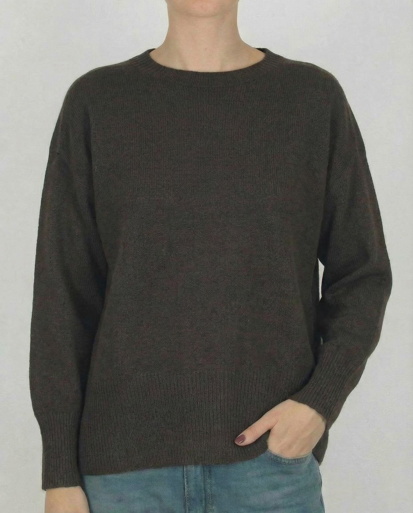 MAGLIA GIROCOLLO IN MISTO CASHMERE CAFFE' 64540AI25 VISONE TENSIONE IN.