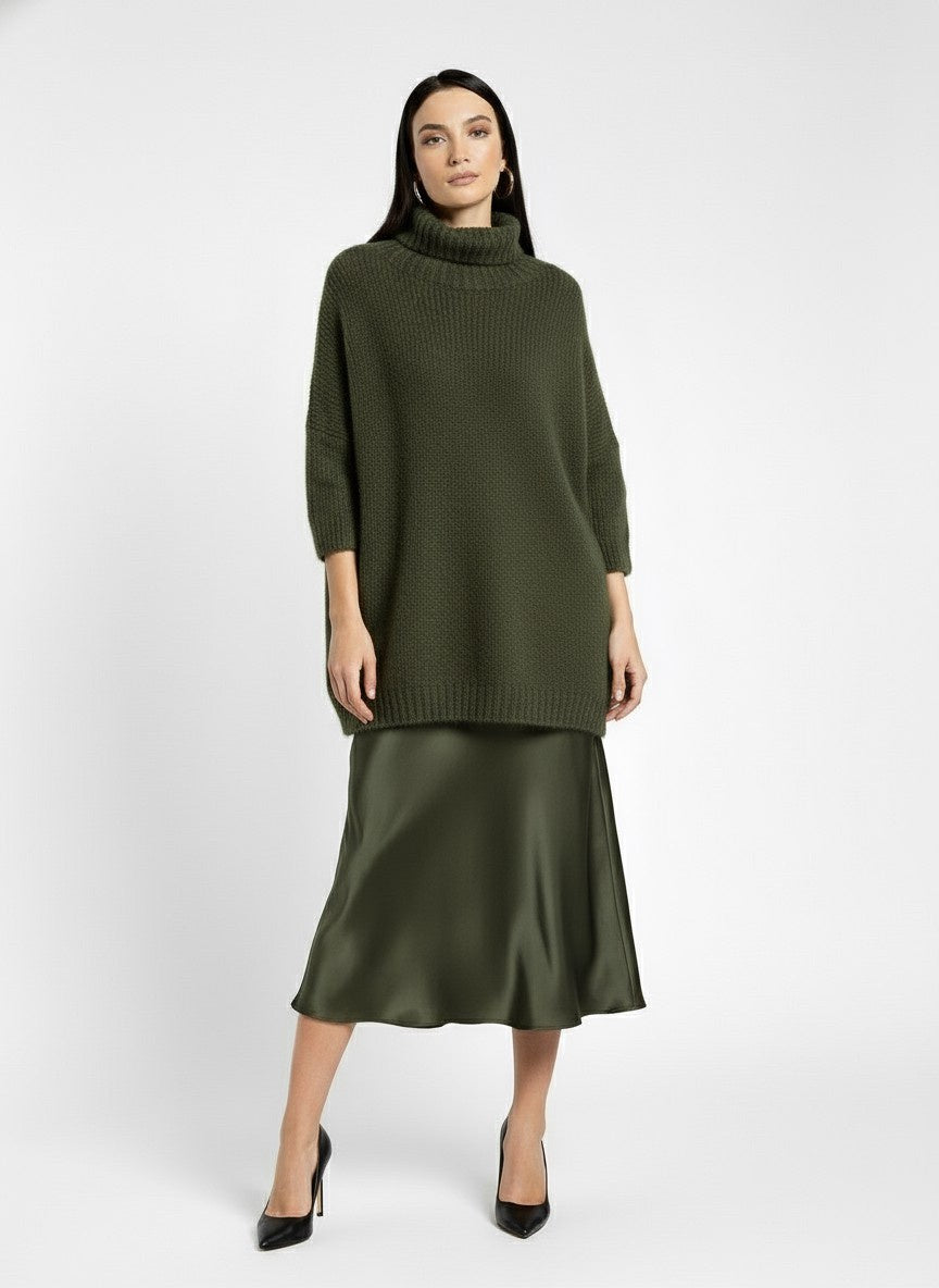 MAGLIA OVERSIZE COLLO ALTO M3025889 MILITARE IMPERIAL.