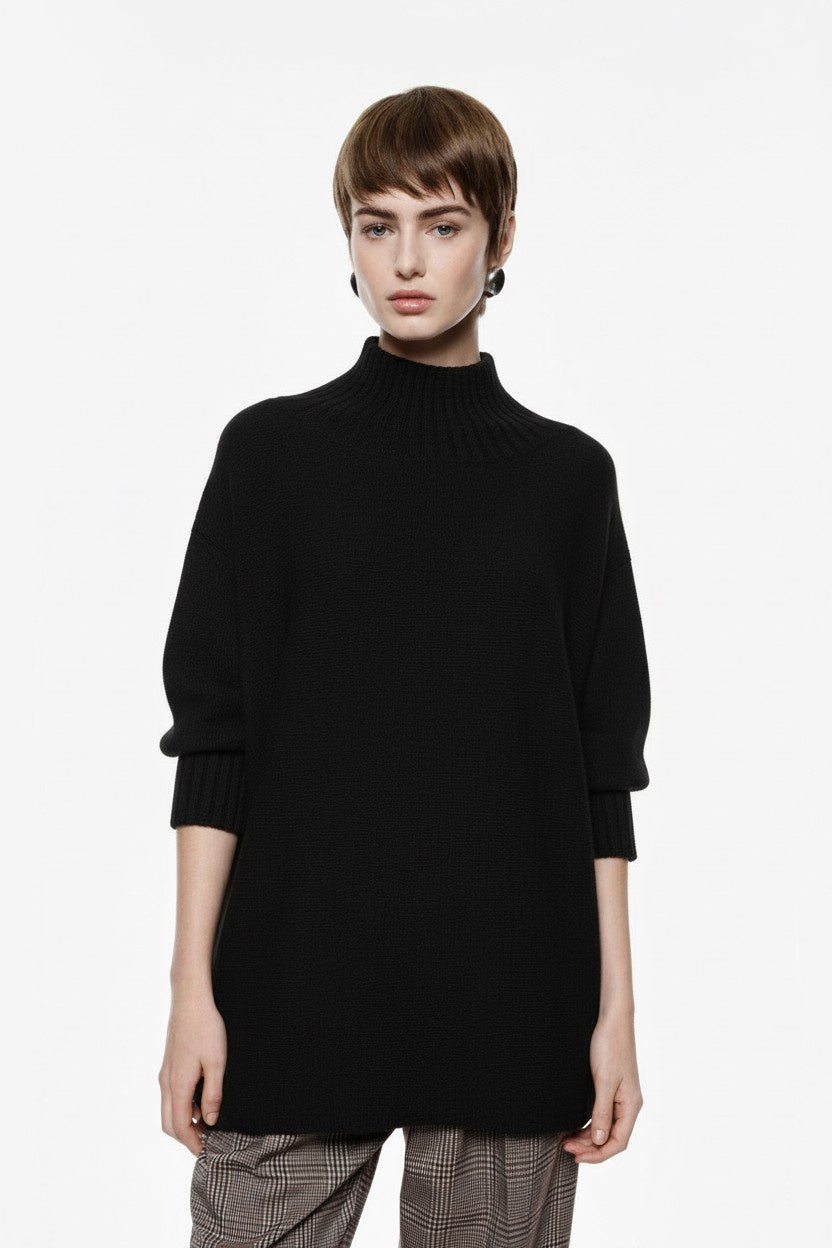 MAGLIONE OVERSIZE COLLO ALTO MANICA TRE QUARTI IMPERIAL