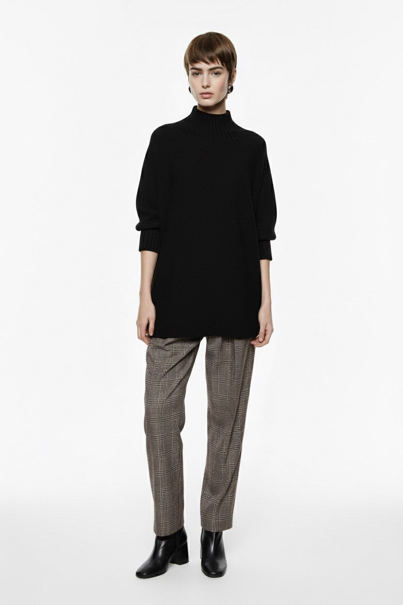 MAGLIONE OVERSIZE COLLO ALTO MANICA TRE QUARTI IMPERIAL