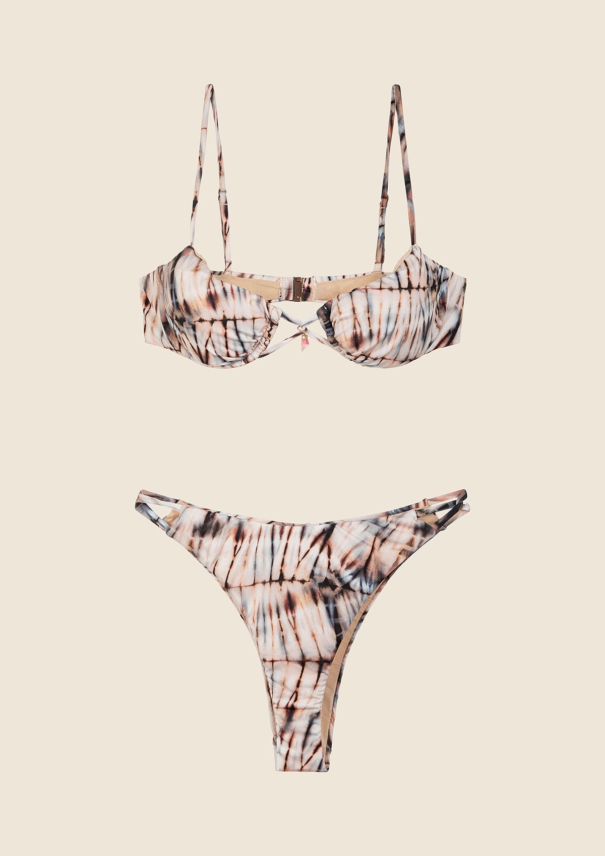 Bikini Donna Reggiseno con Ferretto e Slip Regolabile Fantasia 0321-X15