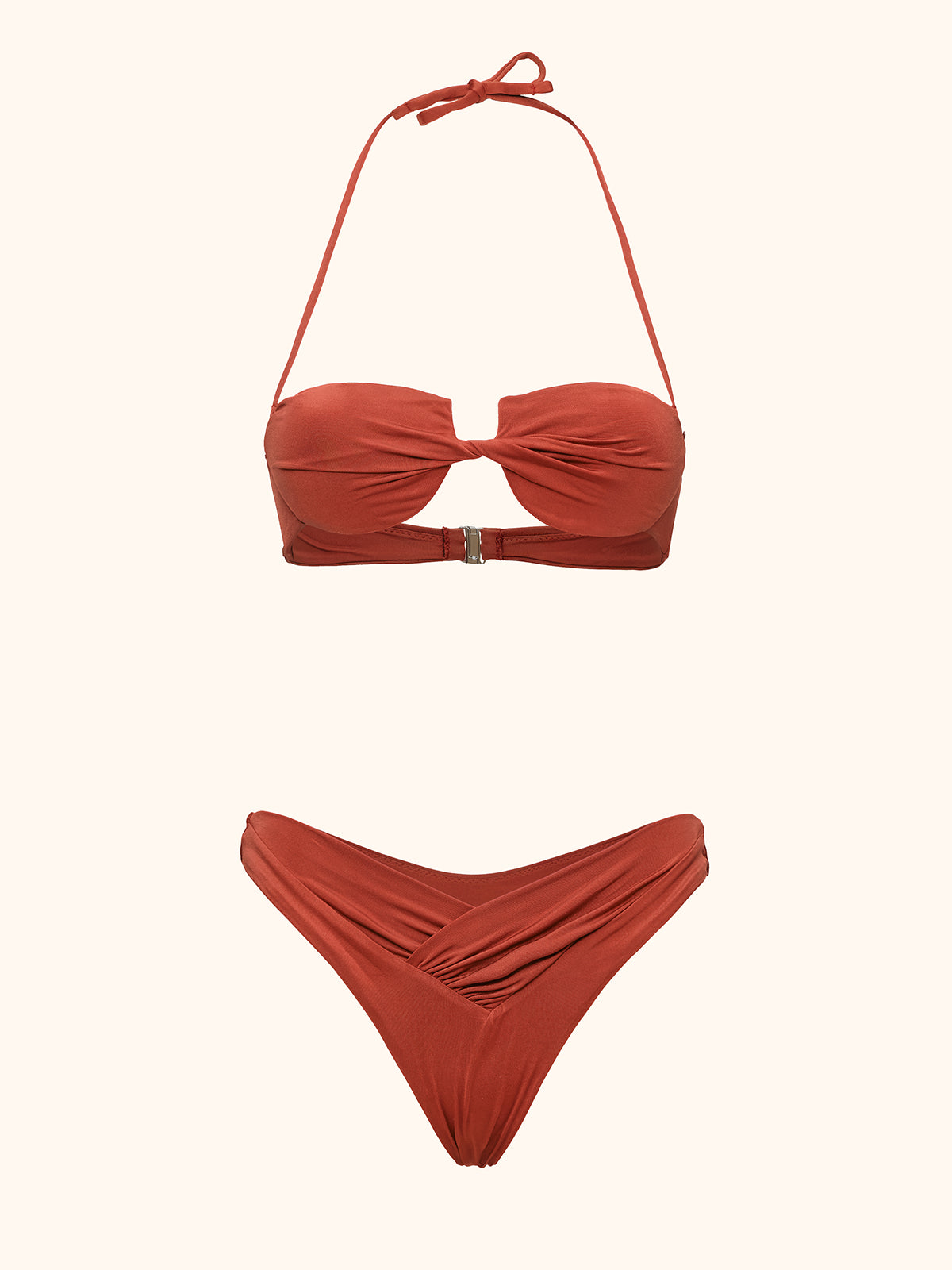 Bikini Donna Me Fui Reggiseno con Ferretto e Slip Fisso Red Clay SW0102RC