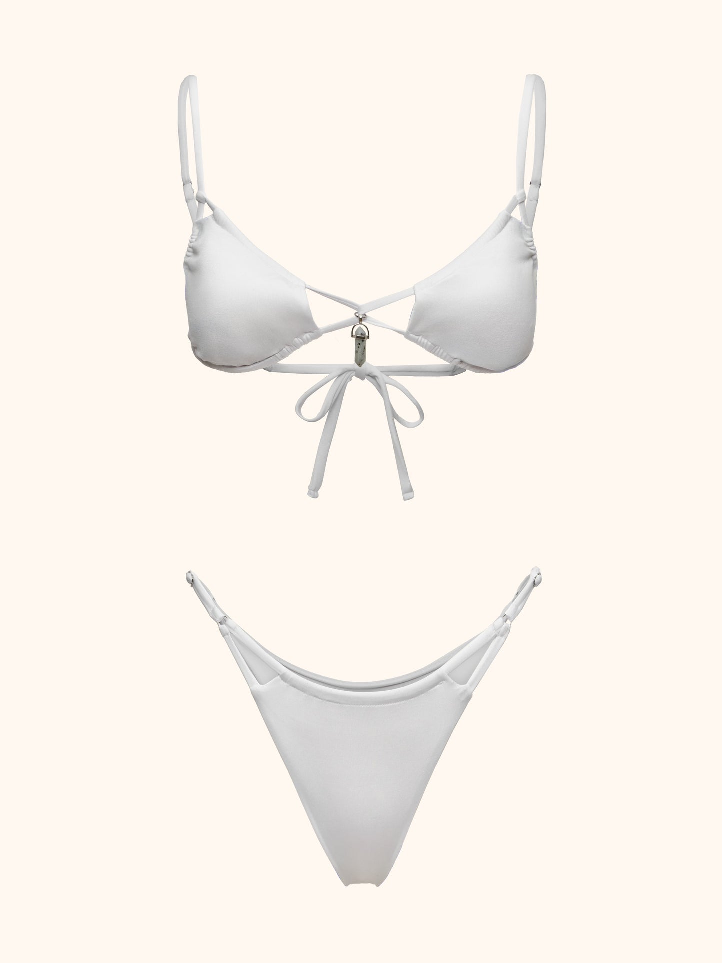 Bikini Donna Me fui Triangolo con Slip regolabile Bianco SW0110-WH
