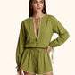 Camicia Donna Me fui Verde Militare SW0217-MG