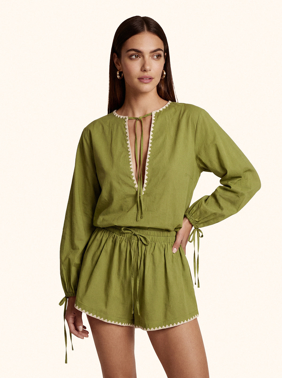 Camicia Donna Me fui Verde Militare SW0217-MG