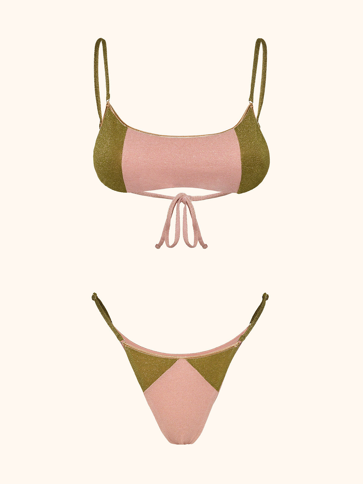 Bikini Donna Me fui Fascia con Slip regolabile Rosa SW0222-PK