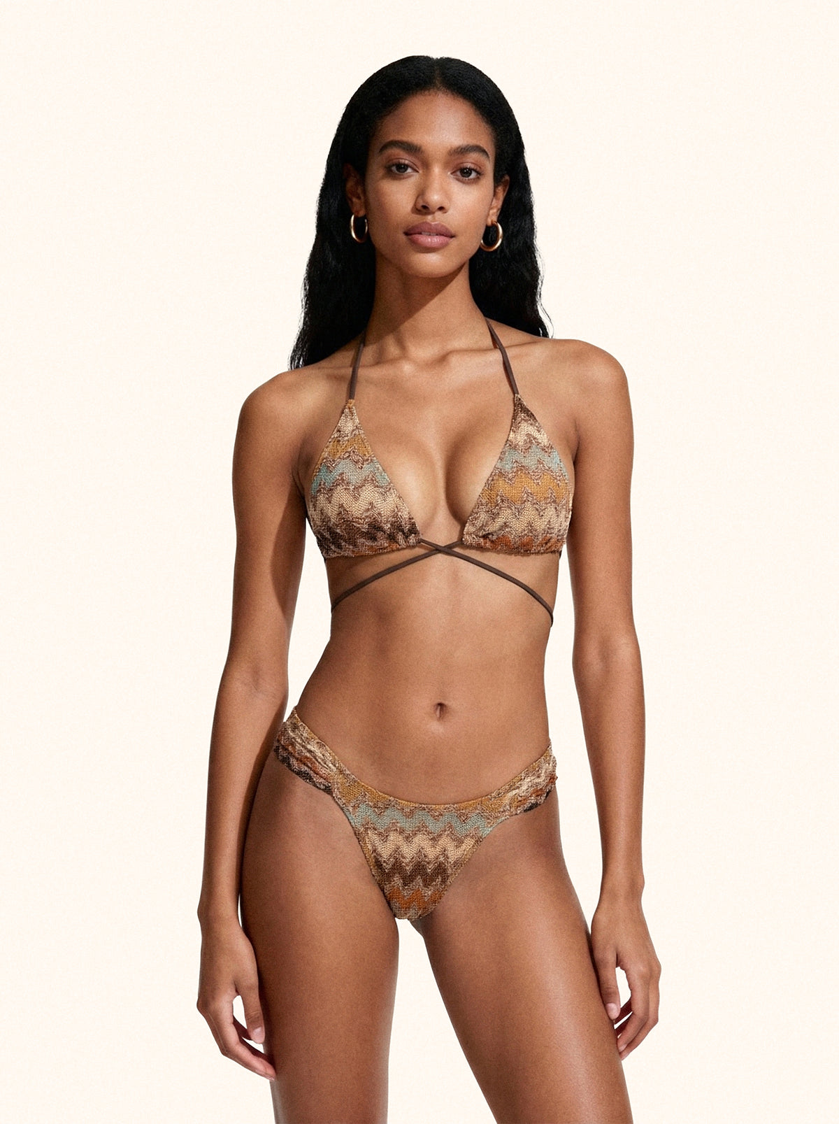 Bikini Donna Me-Fui Triangolo alto e Slip fisso Multicolor SW0401MC