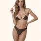 Bikini Donna Me Fui Triangolo con Slip Americano Fisso Marrone SW0430-BN