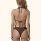 Bikini Donna Me Fui Triangolo con Slip Americano Fisso Marrone SW0430-BN