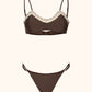 Bikini Donna Me fui Top regolabile con Slip fisso Marrone SW0431-BN