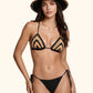 Bikini Donna Me fui Triangolo con Slip Americano regolabile Nero SW0500-BK