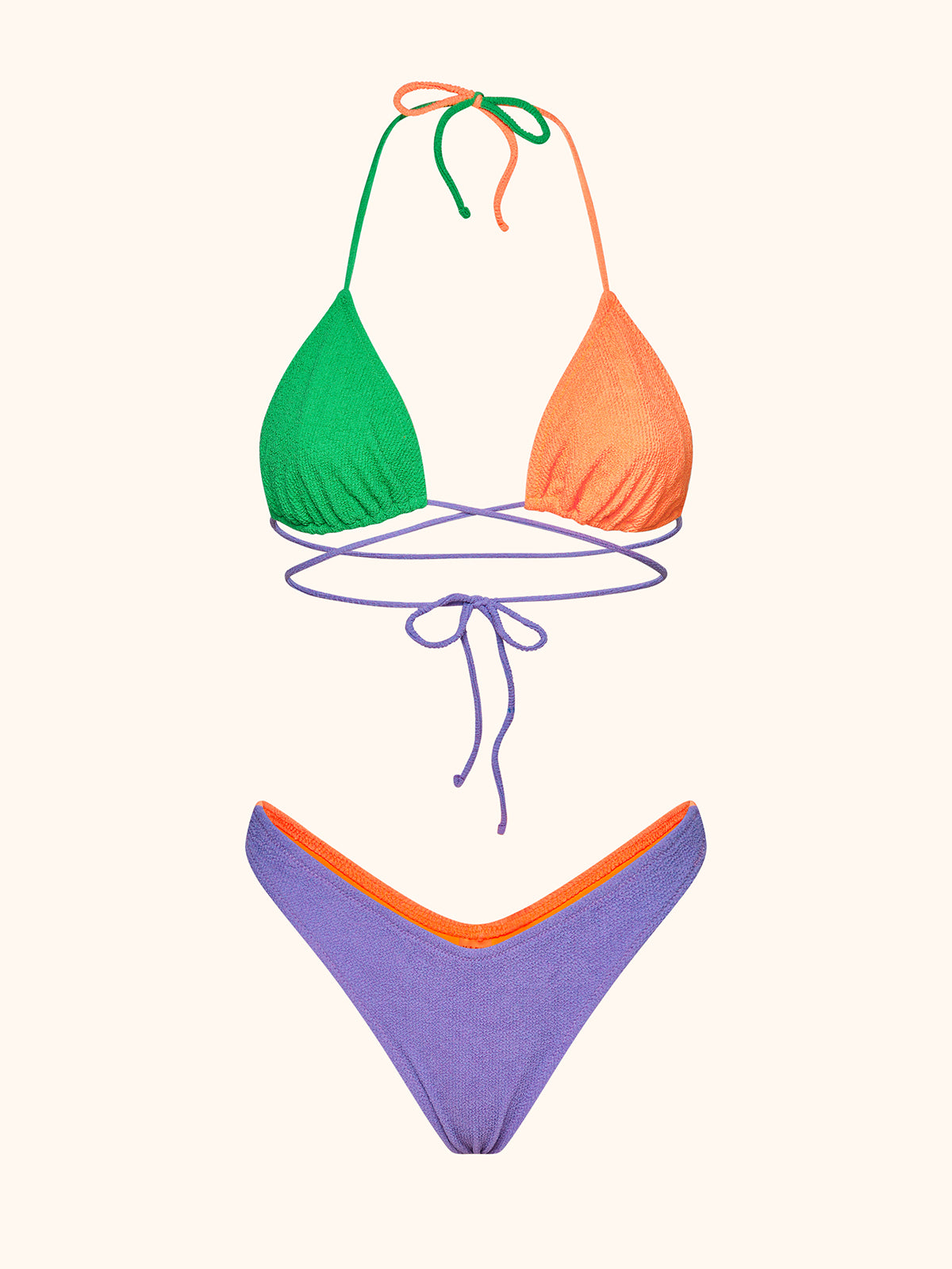 Bikini Donna Me fui Triangolo con Slip Fisso Color Block 0650-LC