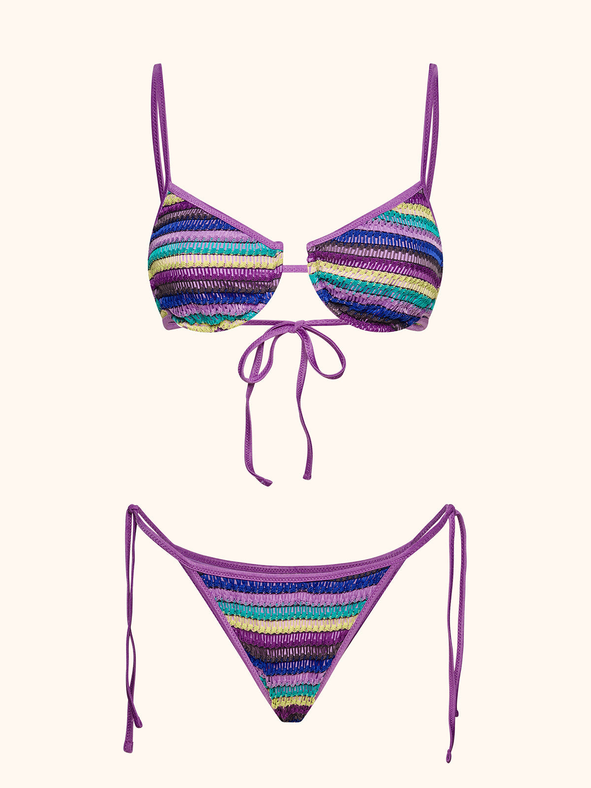 Bikini Donna Me Fui Reggiseno con Ferretto e Slip Regolabile Multicolor SW0812-MC