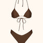 Bikini Donna Me Fui Triangolo con Slip Americano Fisso Marrone SW1907-BN