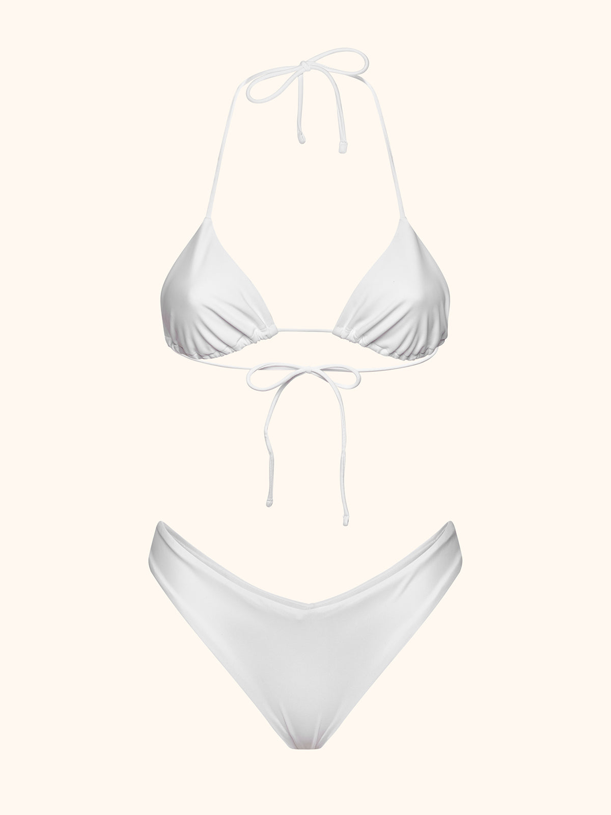 Bikini Donna Me Fui Triangolo con Slip Americano Fisso Bianco SW1907-WH