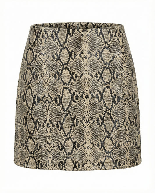 MINIGONNA PITONATA  37646 NERO TENSIONE IN.