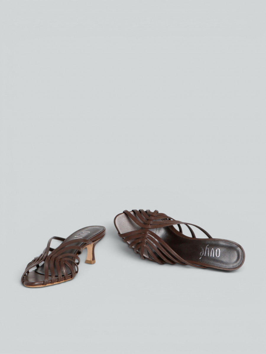 MULE IN PELLE OVYE AT764 MORO
