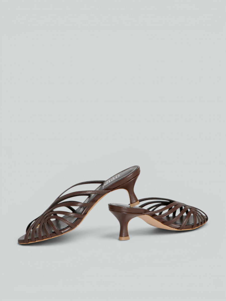 MULE IN PELLE OVYE AT764 MORO