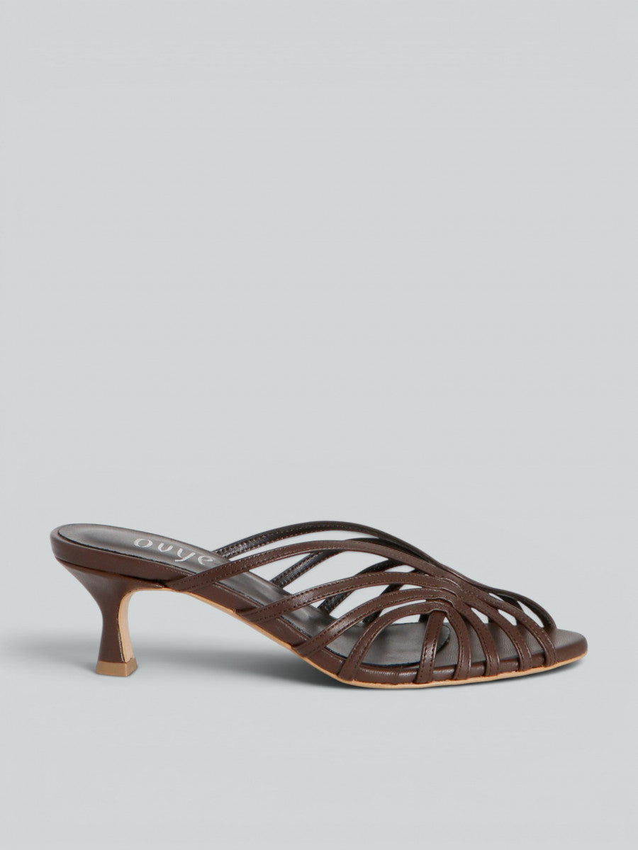 MULE IN PELLE OVYE AT764 MORO