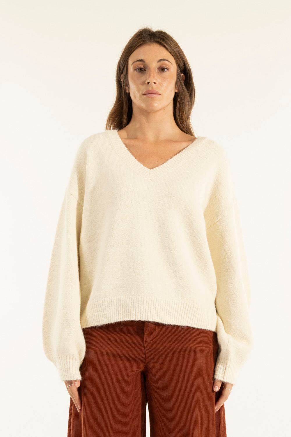 Maglia Scollo A V Palme Strass KONTATTO