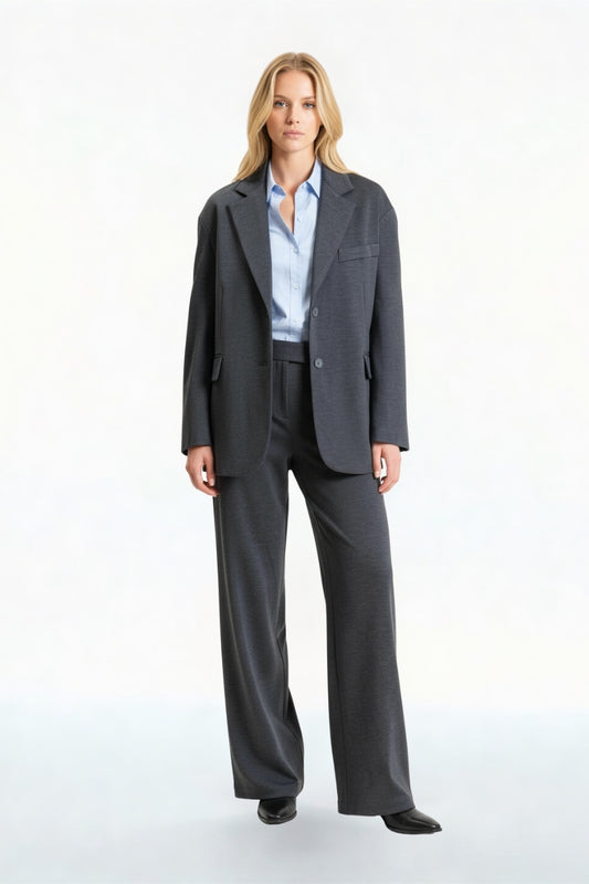 PANTALONE IN PUNTO MILANO 26P1305 GRIGIO TENSIONE IN.