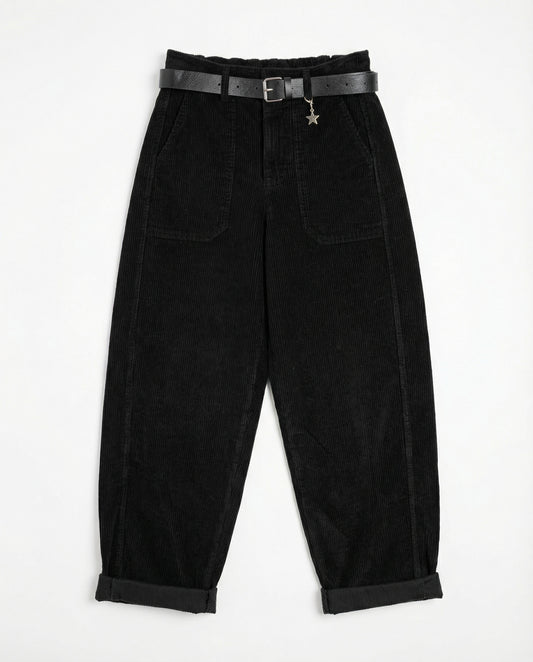 PANTALONE A COSTE 59054P NERO SUSY MIX.