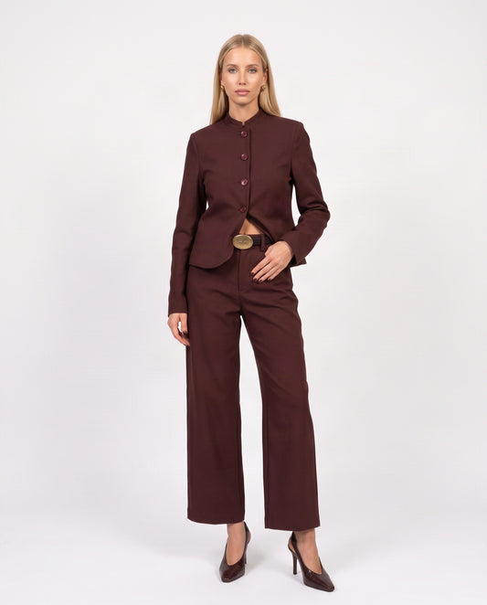 PANTALONE BARREL W26P649 BORDEAUX TENSIONE IN.