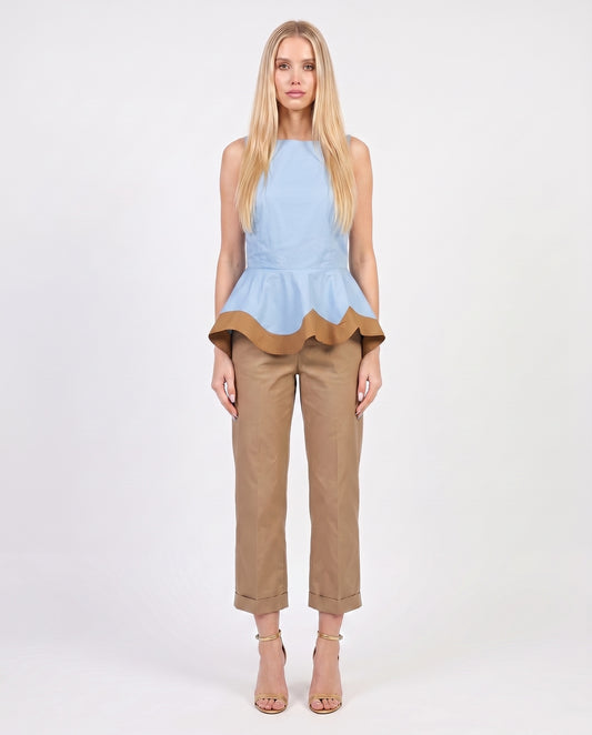 PANTALONE A SIGARETTA 26P4941 CAMEL TENSIONE IN.