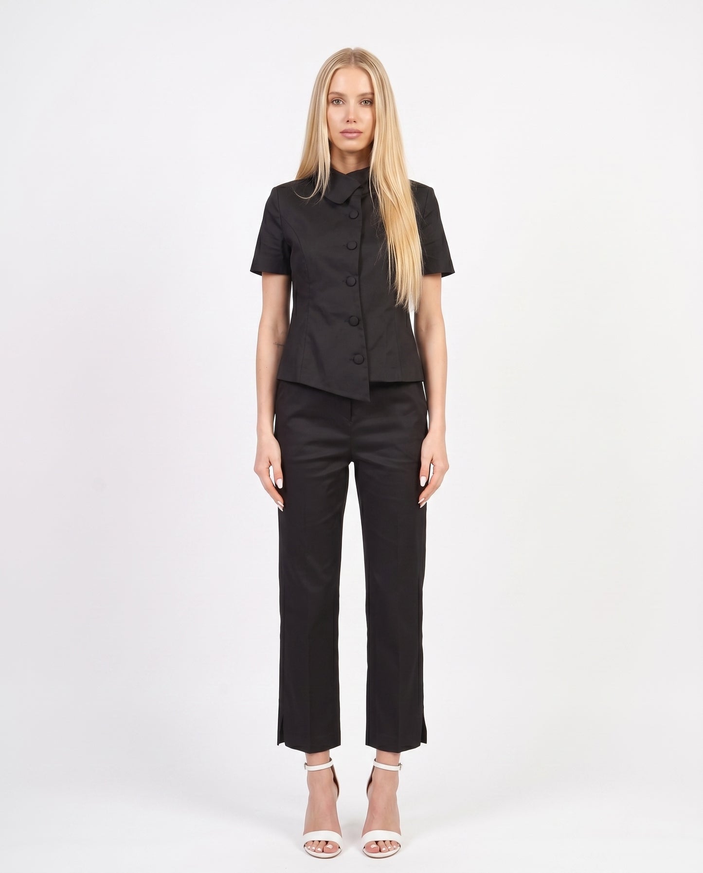 PANTALONE A SIGARETTA 26P4941 NERO TENSIONE IN.