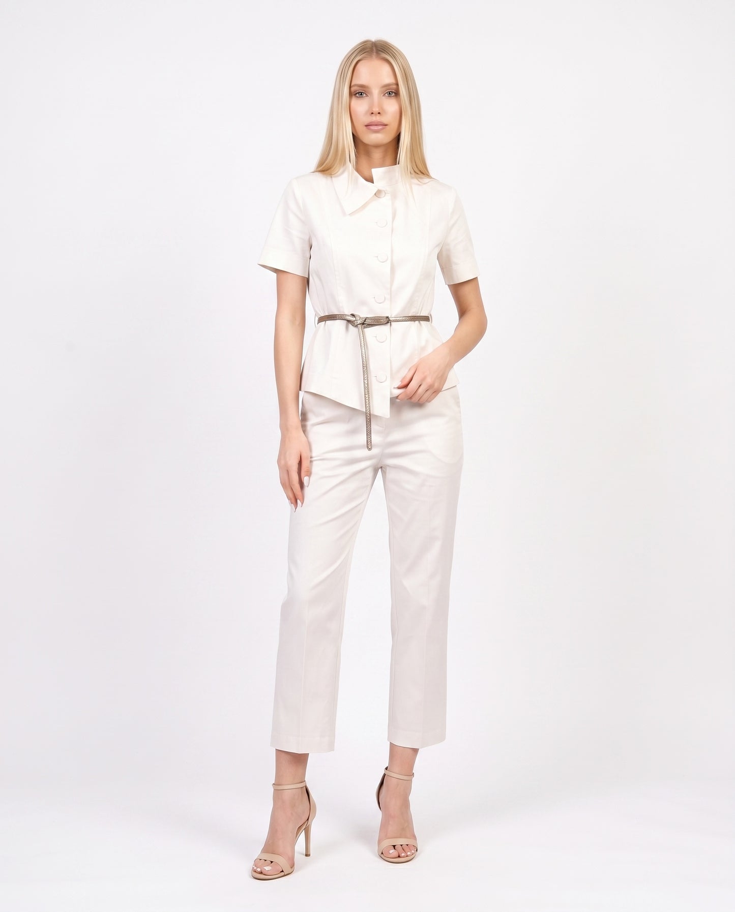 PANTALONE A SIGARETTA 26P4941 VANIGLIA TENSIONE IN.