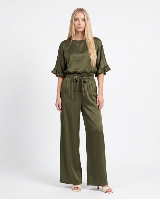 PANTALONE F9109P22R/PE26 VERDE MILITARE MOTEL.