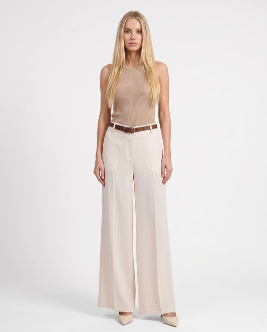 PANTALONE PALAZZO 26P3758 PANNA MOTEL.