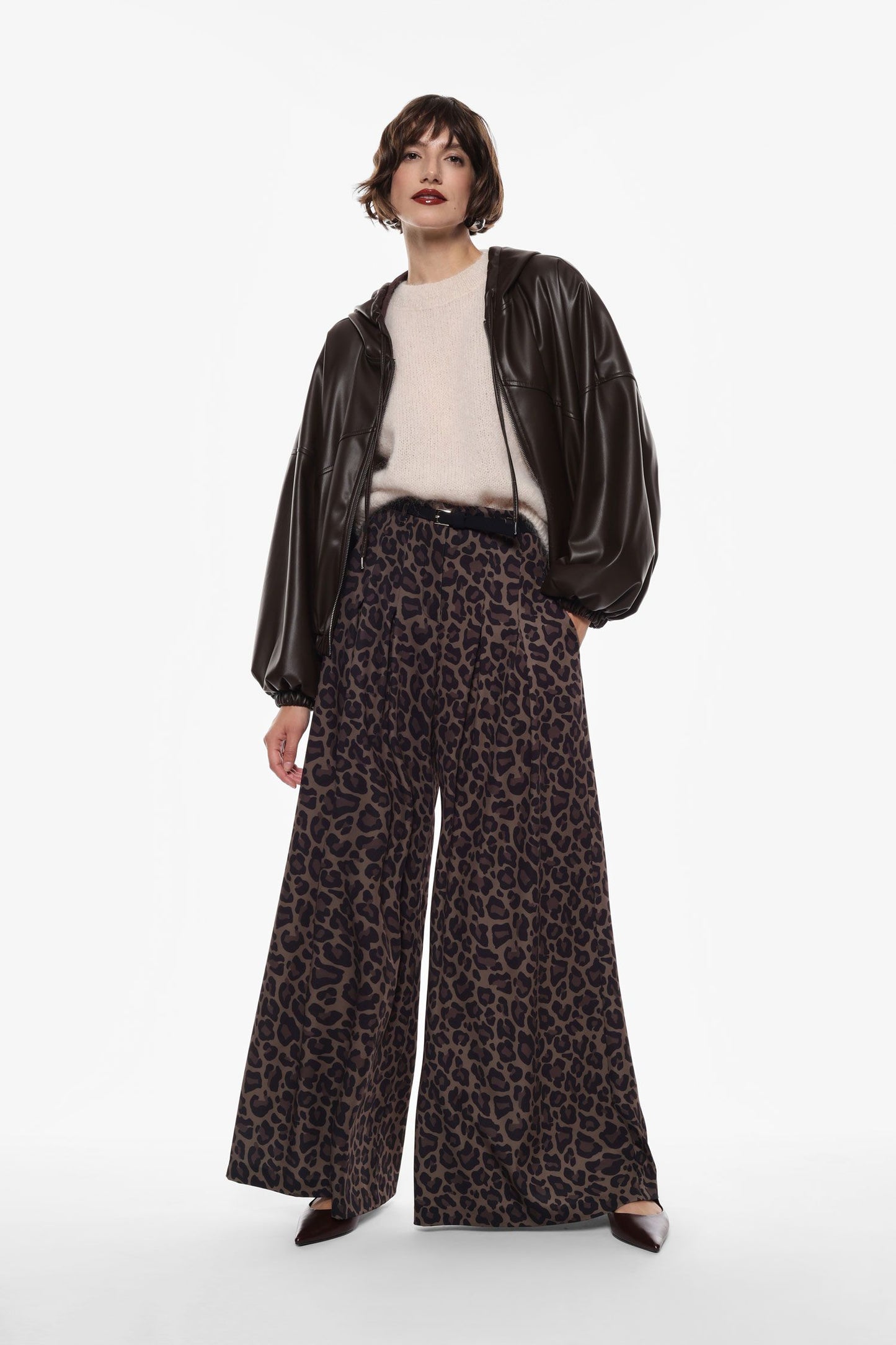 PANTALONI AMPI A VITA ALTA STAMPATI P5Y9KILC IMPERIAL