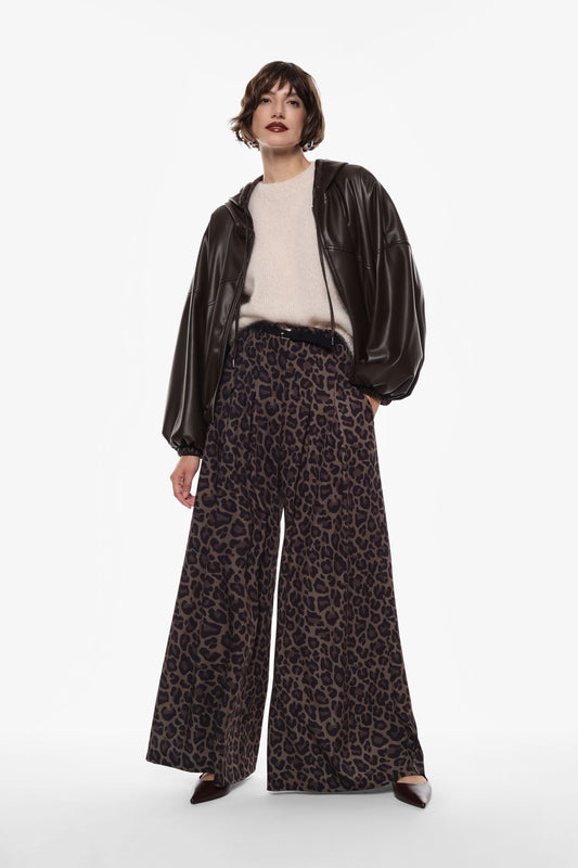 PANTALONI AMPI A VITA ALTA STAMPATI P5Y9KILC IMPERIAL
