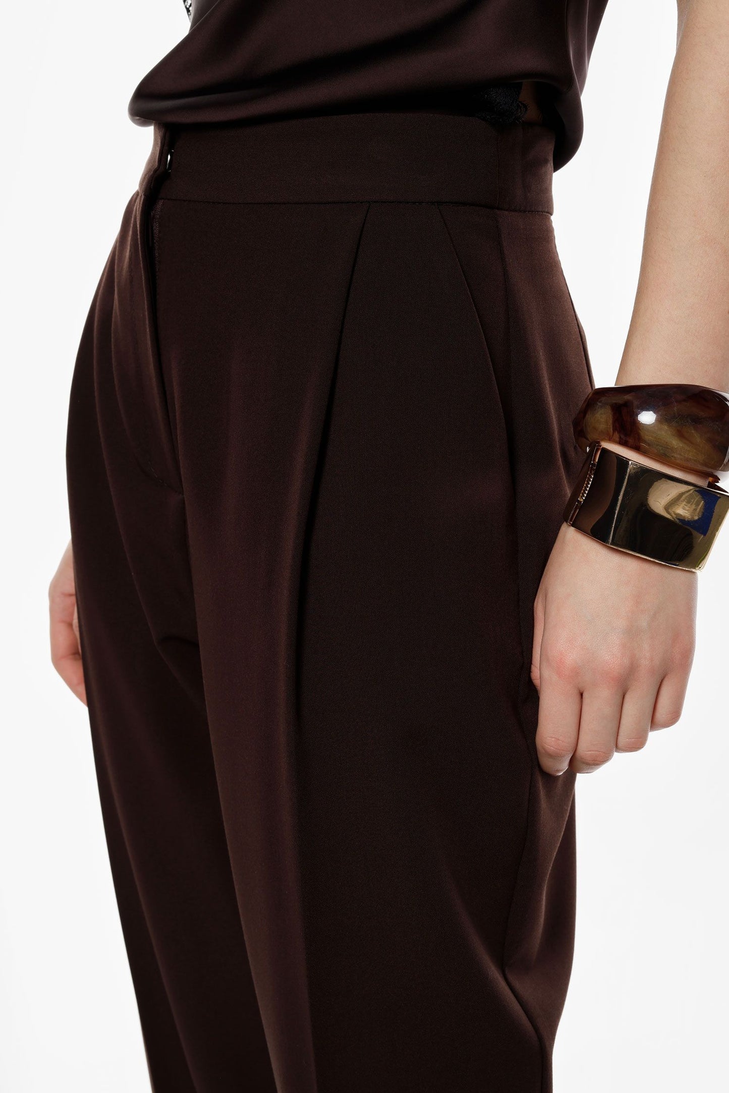 PANTALONI CROPED VITA ALTA PEY7KIC MORO IMPERIAL.